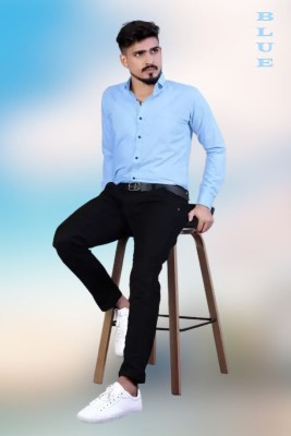 Studur Fashion Men Solid Formal Light Blue Shirt