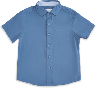 Pantaloons Junior Boys Solid Casual Blue Shirt