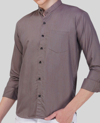 BASE 41 Men Self Design Casual Grey Shirt