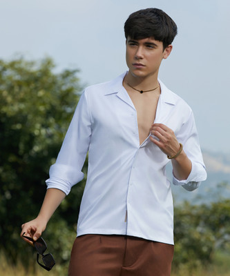 CAMPUS SUTRA Men Solid Casual White Shirt
