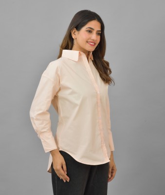 Libby's Women Solid Casual Beige Shirt