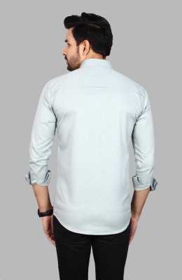 Liza Martin Men Solid Casual Grey Shirt