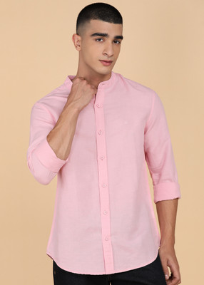 United Colors of Benetton Men Solid Casual Pink Shirt