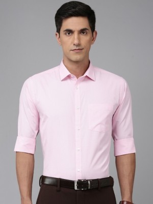 PARK AVENUE Men Self Design Formal Pink Shirt