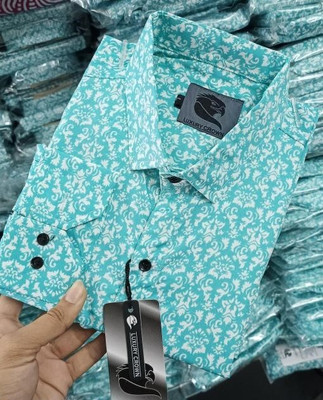 Ananta Men Printed Casual Light Blue Shirt