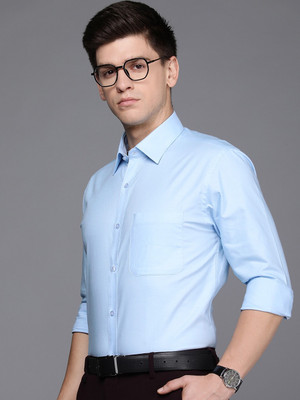 Raymond Men Solid Formal Blue Shirt
