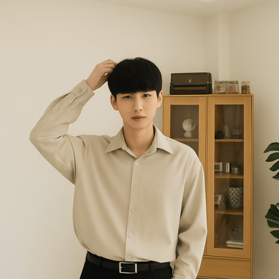 Asta Moda Men Solid Casual Beige Shirt