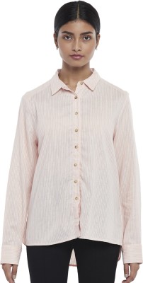 Annabelle by Pantaloons Women Striped Casual Pink Shirt