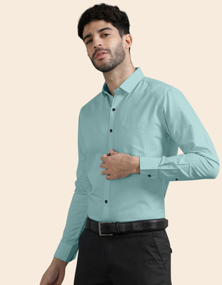 ZUNIYA COLLECTION Men Solid Casual Green Shirt
