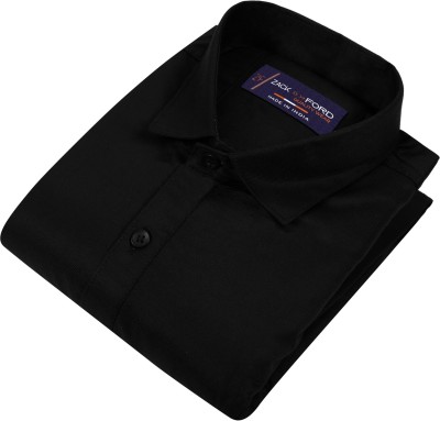 Liza Martin Men Solid Casual Black Shirt