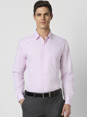 PETER ENGLAND Men Self Design Casual Pink Shirt