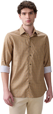 COLORPLUS Men Printed Casual Yellow Shirt