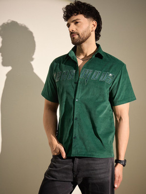 FUGAZEE Men Solid Casual Green Shirt