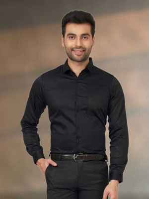 Rajarenchhod Men Self Design Casual Black Shirt