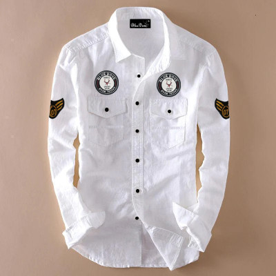 Blue dove Men Self Design Casual White Shirt