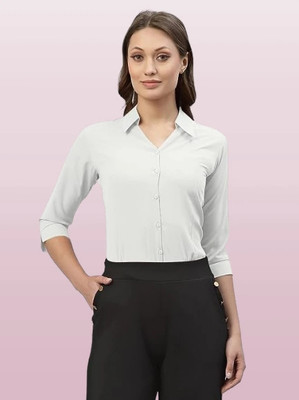 KRYSTYNE Women Solid Casual White Shirt