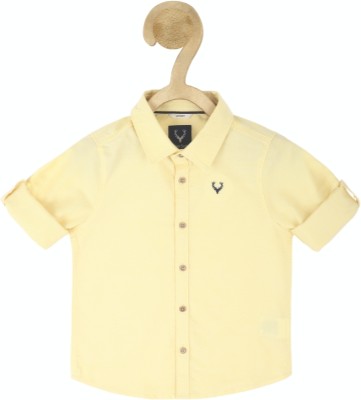Allen Solly Boys Solid Casual Yellow Shirt