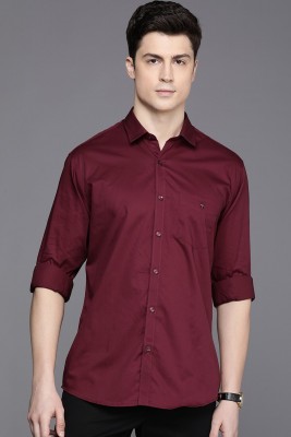 LOUIS PHILIPPE Men Solid Casual Maroon Shirt