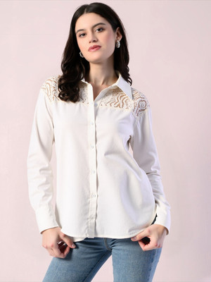 PP PRODUCTIONS Women Printed Casual White Shirt