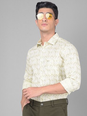 CRIMSOUNE CLUB Men Printed Casual Green Shirt