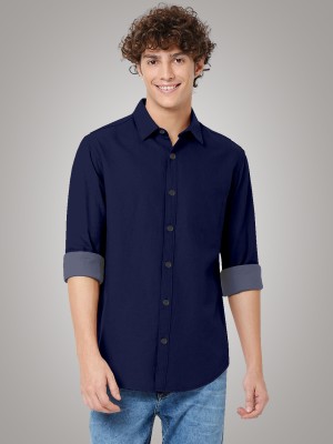 sadarshini fashion Men Solid Casual Dark Blue Shirt