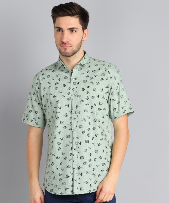 HANUMNTRA Men Printed Casual Light Green Shirt