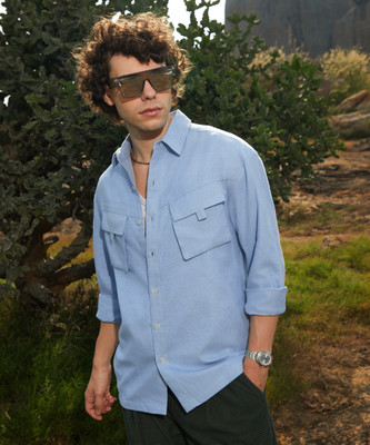 CAMPUS SUTRA Men Checkered Casual Blue Shirt