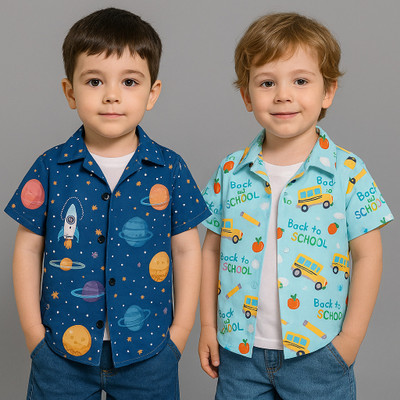 Maitri Fashion Boys Printed Casual Multicolor Shirt(Pack of 2)
