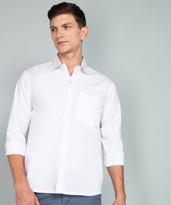Ethazh Men Checkered Formal White Shirt