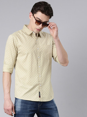 METRONAUT Men Printed Casual Beige Shirt
