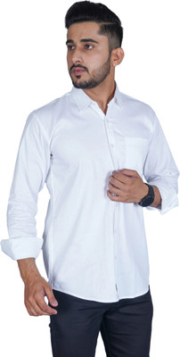 HouseOfCommon Men Solid Casual White Shirt