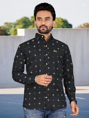 ALVIN ENTERPRISE Men Printed Casual Black Shirt