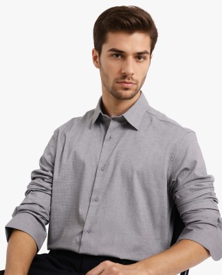 RARE RABBIT Men Solid Formal Grey Shirt