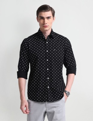 Arrow Sport Men Geometric Print Casual Black Shirt