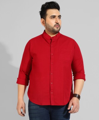 Instafab Plus Men Solid Casual Red Shirt