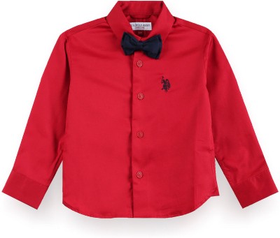 U.S. POLO ASSN. Boys Solid Casual Red Shirt