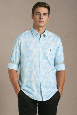 LOUIS PHILIPPE Men Printed Casual Light Blue Shirt