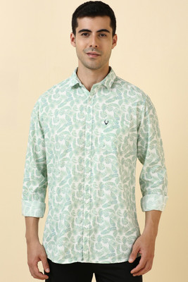 Allen Solly Men Printed Casual Green, White Shirt