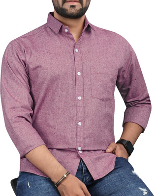 METRONAUT Men Solid Casual Pink Shirt
