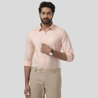 Ariser Men Self Design Casual Orange Shirt