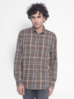 CRIMSOUNE CLUB Men Checkered Casual Grey Shirt