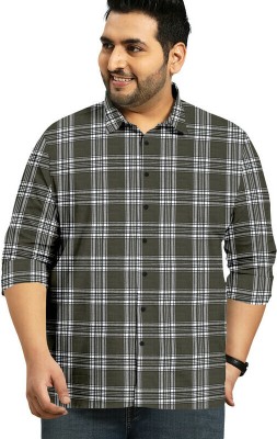 GOYAMTRADERS Men Checkered Casual Green, White Shirt