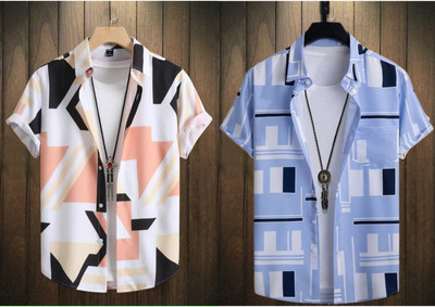bhizy Men Printed Casual Multicolor Shirt(Pack of 2)