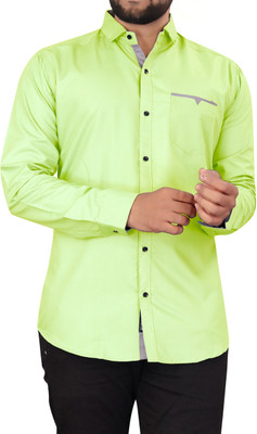 MAHADEV ENTERPRISE Men Solid Casual Light Green Shirt