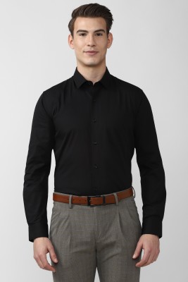 PETER ENGLAND Men Checkered Formal Black Shirt