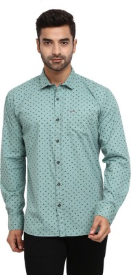 V-MART Men Printed Casual Light Green, Black Shirt