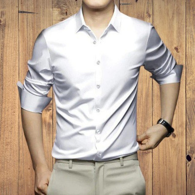 SATADHAR ENTERPRISE Men Solid Formal White Shirt