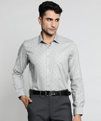 VAN HEUSEN Men Printed Formal Grey Shirt