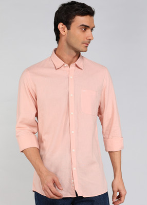 PETER ENGLAND Men Solid Casual Orange Shirt