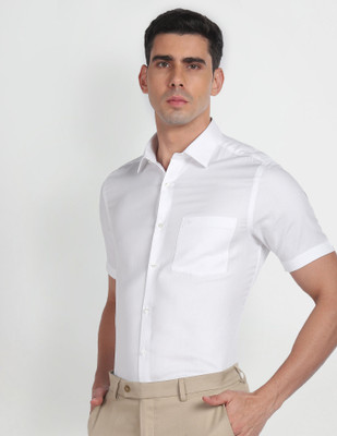 ARROW Men Self Design Formal White Shirt